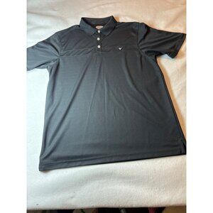 Callaway Mens Polo Shirt L Black Polyester Short Sleeve Golf Apparel